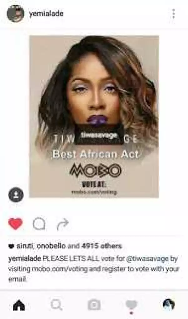 Tiwa Savage Fans Slam Yemi Alade For Trying To Help Her Win Award [Photos]